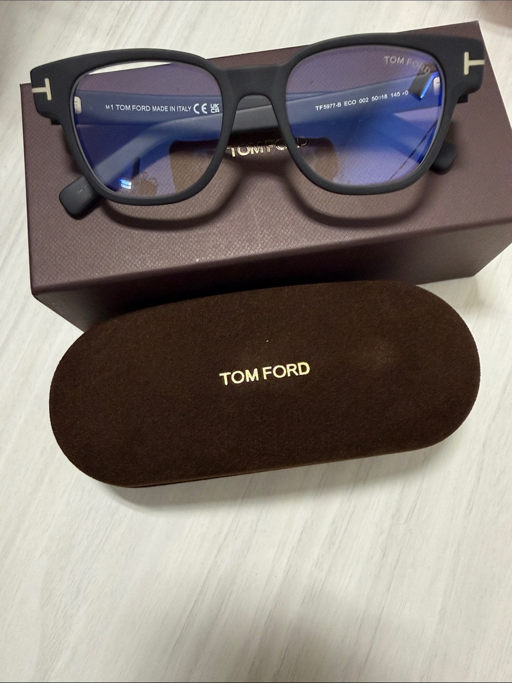 Tom Ford tf5977-B Matte Black Frame with Blue Lenses
